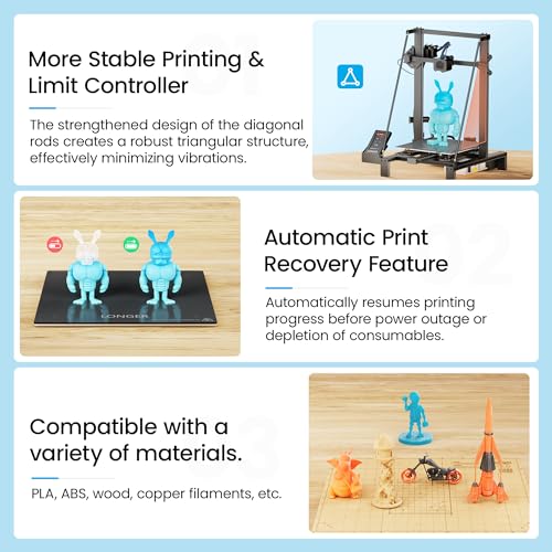 Longer LK5 Pro 3 3D Printer 11.8x11.8x15.7in Large Printing Size FDM 3D Printer Fully Open Source Motherboard Upgrade TMC 2209 with Resume Printing