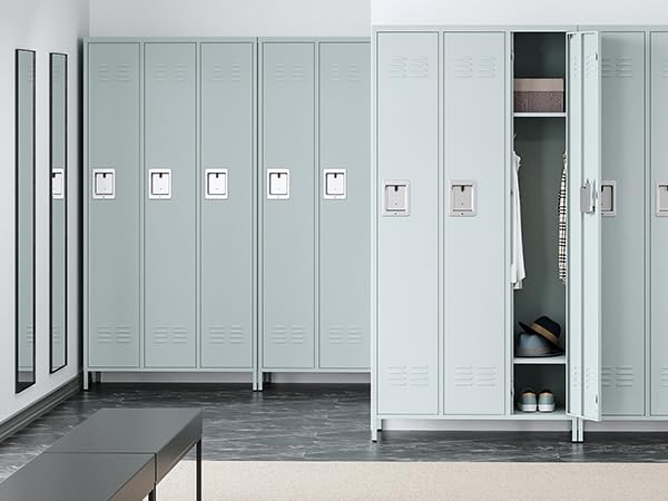 72" Metal Locker for Employees 3 Doors Blue Steel Storage Locker for Office, School, Gym - Metal Storage Cabinets for Home, Office, Gym, School