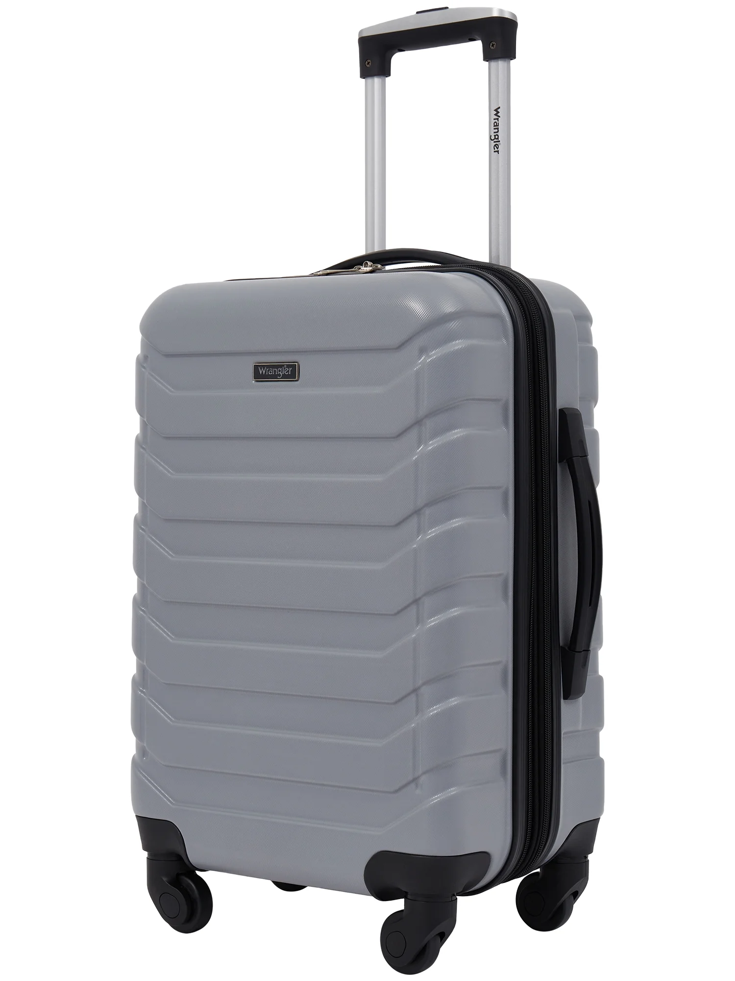 Wrangler 4 Piece Rolling Hardside Luggage Set, Sharkskin