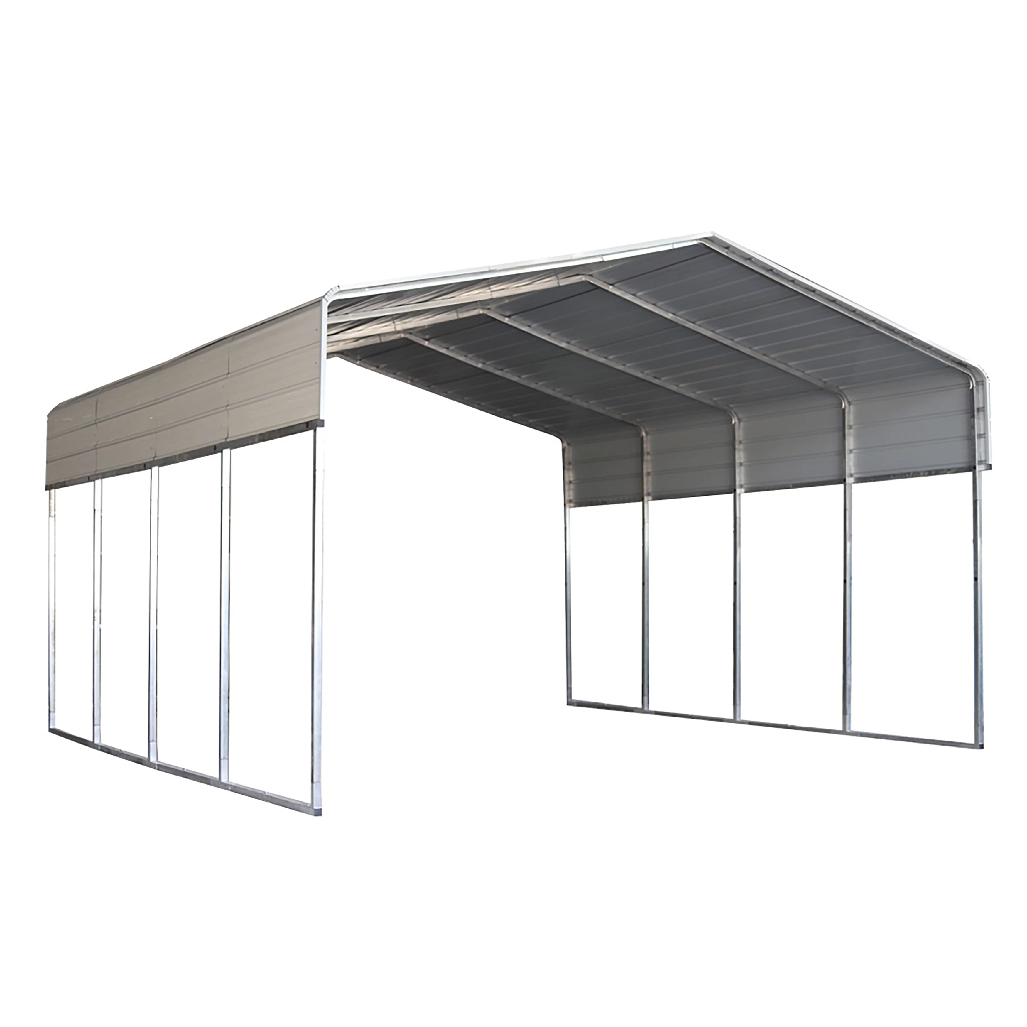 ALEKO CPM12X20WH Galvanized Steel Carport and Canopy Shelter - 12 x 20 Feet - White - Curated Treasures Market