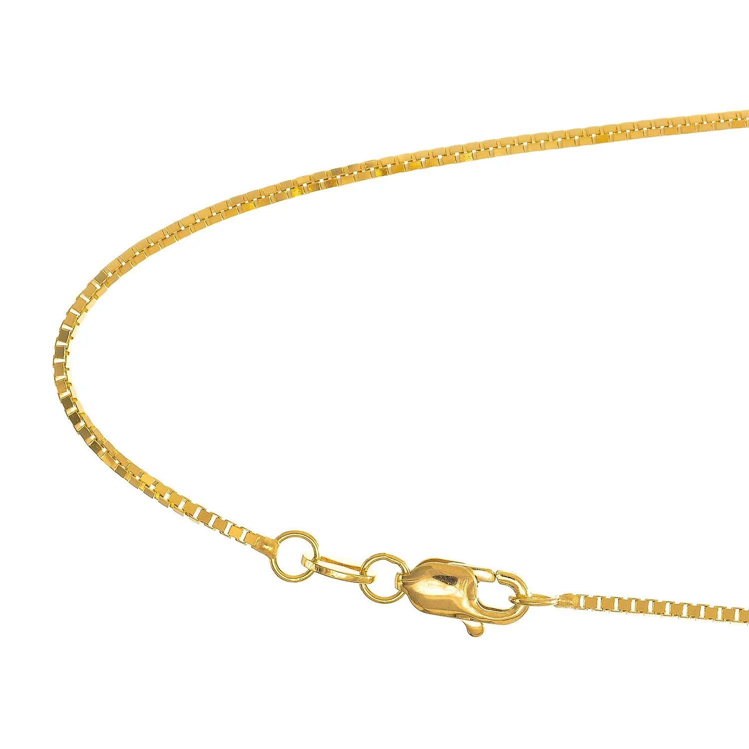 14kt 16" Yellow Gold 1.1mm Shiny Classic Box Chain with Lobster Clasp