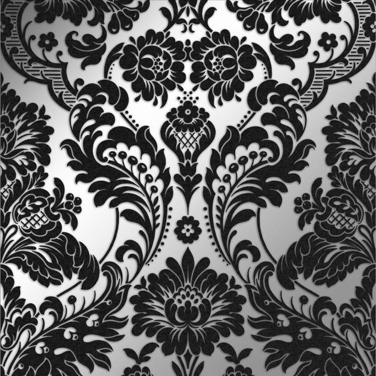 Graham u0026 Brown Gothic Damask Noir Wallpaper