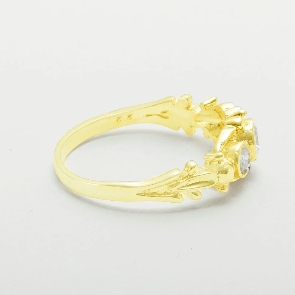 LBG British Made 9k Yellow Gold Cubic Zirconia Womens Anniversary Ring - 33 size options - Size 10