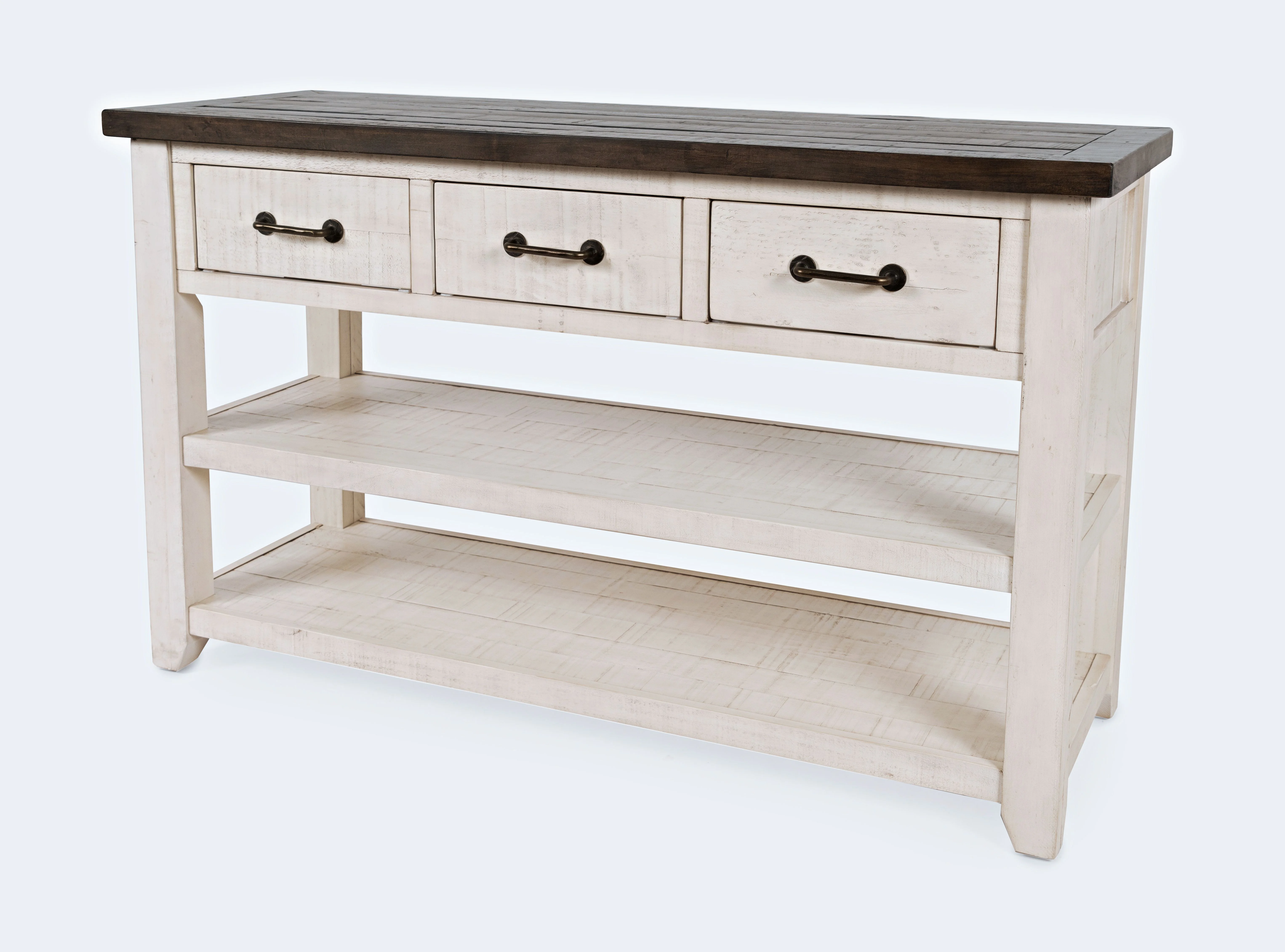 Jofran Madison County Rustic Reclaimed Pine Farmhouse Harris 50" Sofa Console Table