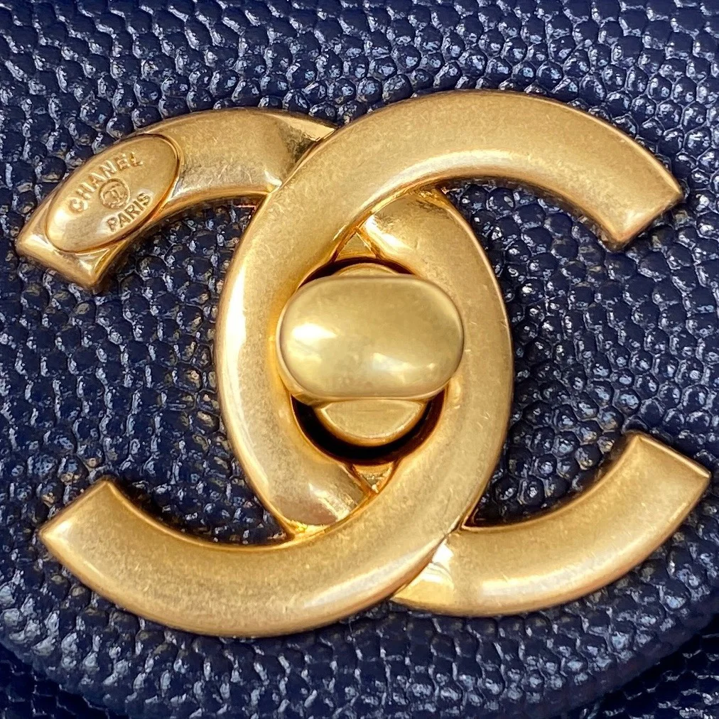 Chanel Mini Flap Bag With Top Handle Gold Hardware Navy Blue For Women, Women&rsquo;s Handbags, Shoulder Bags 7.9in/20cm AS2431 B08846 NJ532