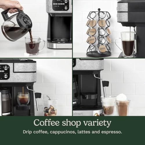 Cuisinart Coffee Center Barista Bar 4-in-1 Coffee Maker, Single-Serve Pods Compatible, Coffeemaker, Three Brewing Sizes, SS-4N1MBNAS, Black