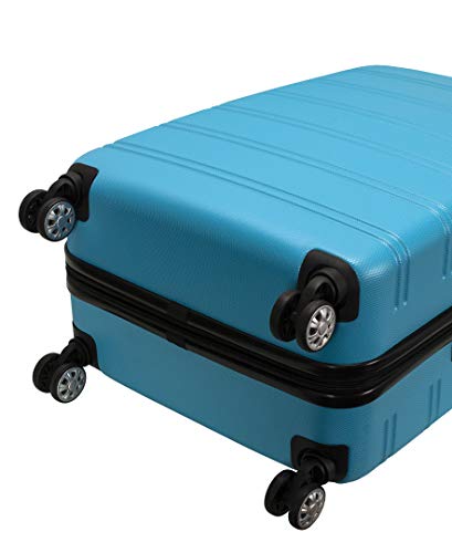 Rockland Melbourne Hardside Expandable Luggage with Spinner Wheels, 2TONEBLUE, 2 Piece (20/28)