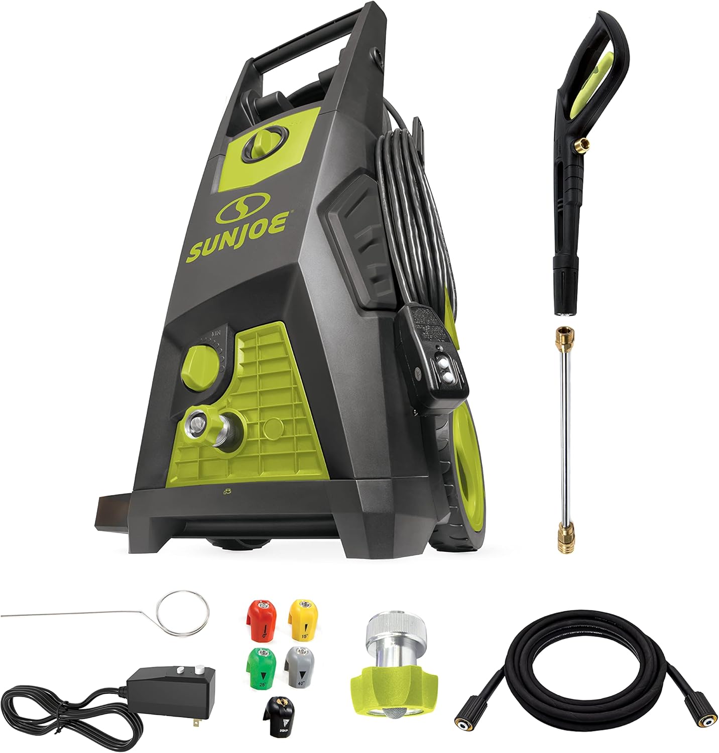 Sun Joe SPX3550 2350-PSI Max 1.8-GPM Max Brushless Induction Electric Pressure Washer w/ 5-Quick Connect Nozzles, Detergent Tank, Cleans Cars, Patios