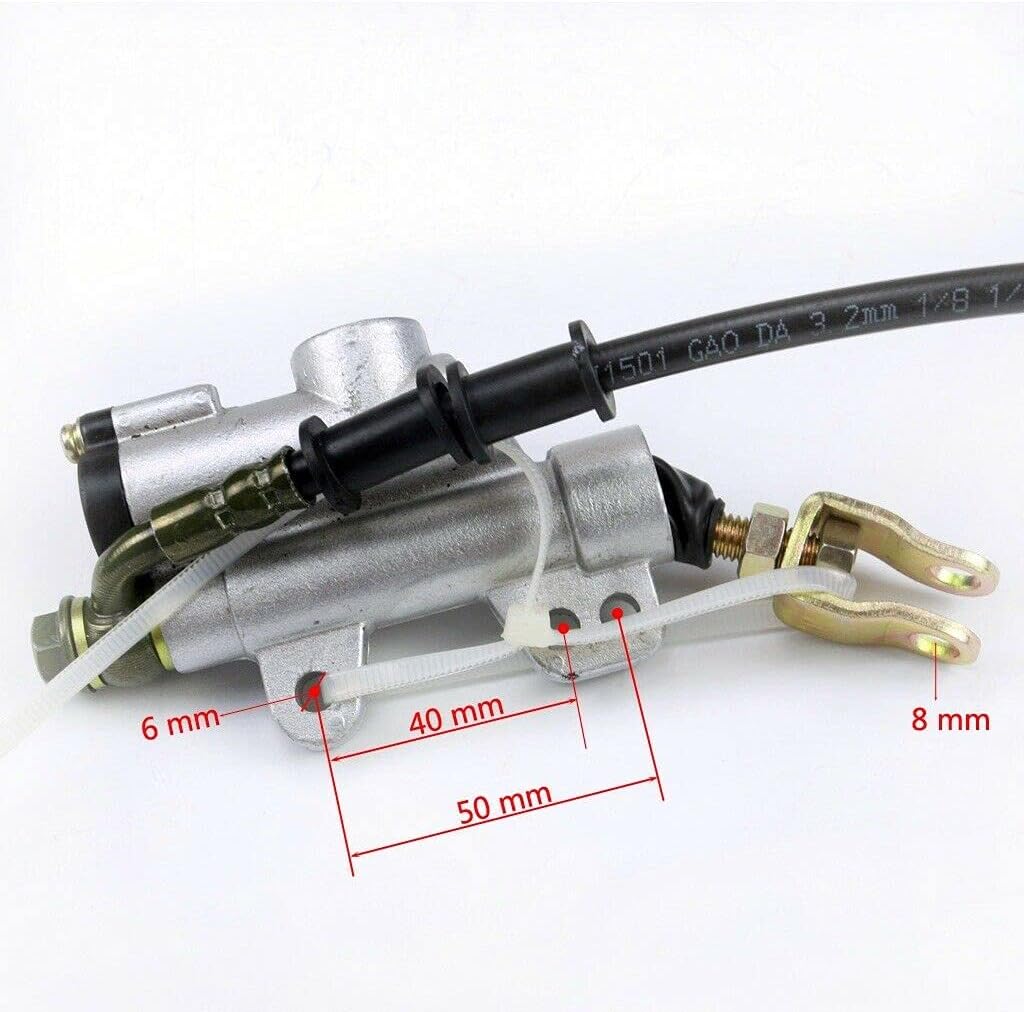Rear Brake Caliper Assembly Rear Brake Disc For 50-125cc Go-kart Atvs w/1.55m Hose Pack of 2