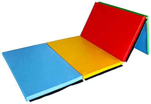 We Sell Mats 9 ft Folding Foam Balance Beam Bar and Signature Fitness Folding Exercise Mats, Gymnastics Equipment for Gymnast