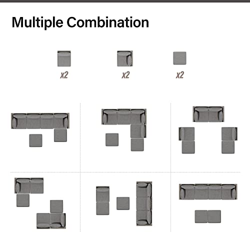 LAUSAINT HOME Outdoor Patio Furniture, 8 Piece Outdoor Sectional Sofa PE Rattan Wicker Patio Conversation Sets