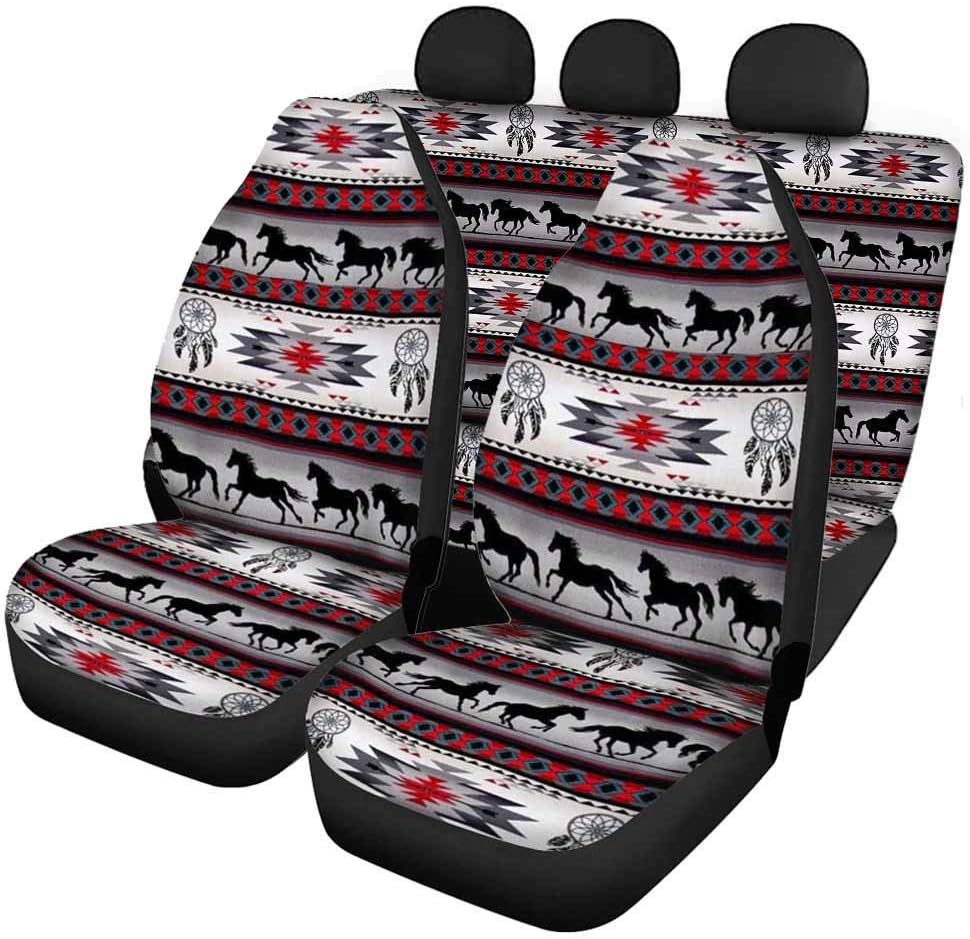 SEANATIVE Stretchy Car Seat Cover Camo Forest Deer Universal Car Interior Seat Cover Machine Washable Anti-Slip Front and Rear Bench Back Seat Cover