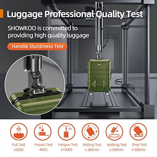 SHOWKOO Luggage Sets Expandable PC+ABS Durable Suitcase Double Wheels TSA Lock Black
