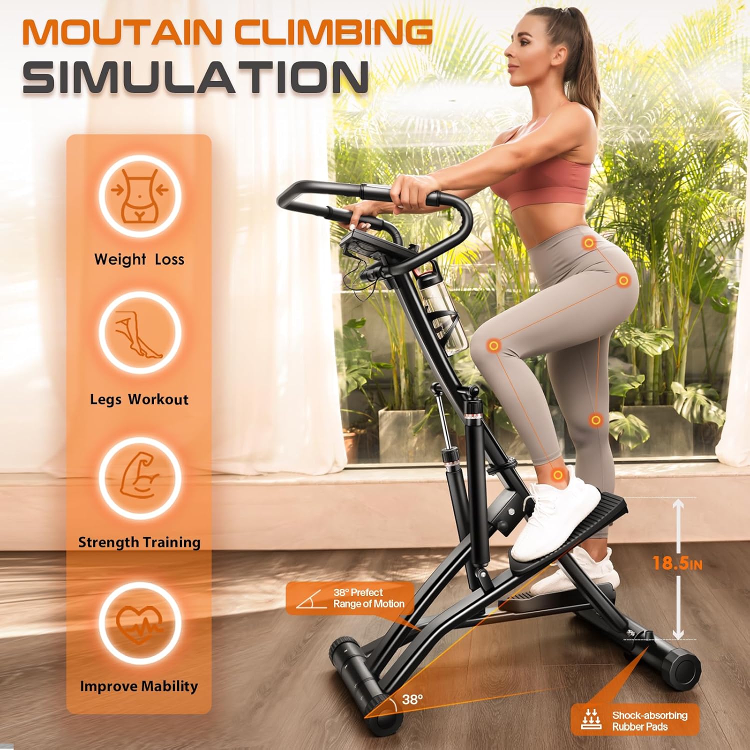 BODY RHYTHM Steppers for Exercise at Home, Power Stair Stepper Machine for Cardio & Climbing Training