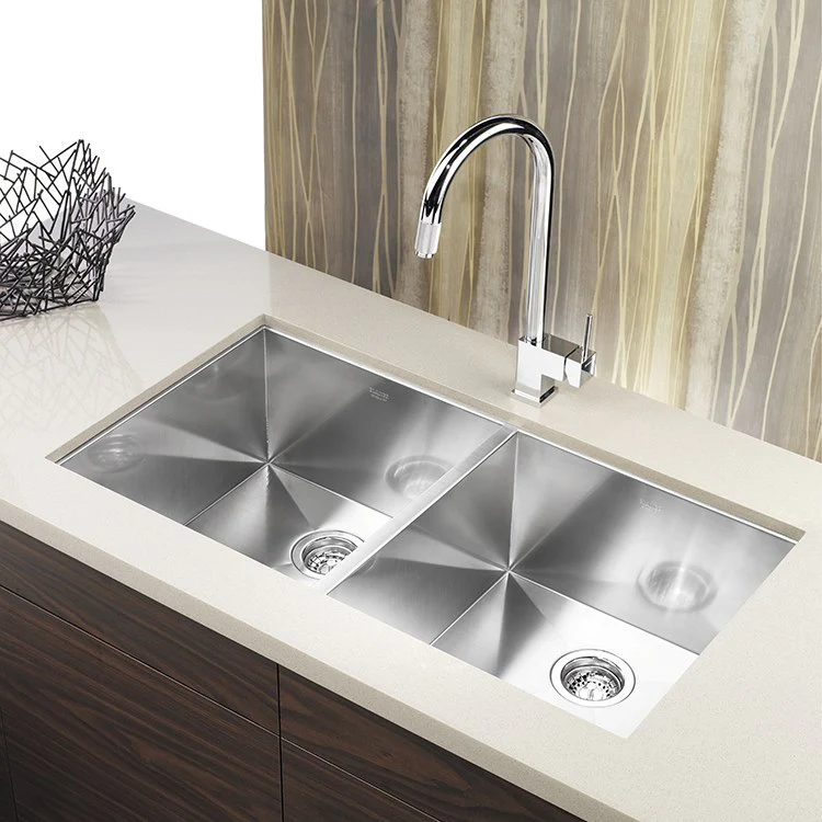 Precision 37" Equal Double Bowl Stainless Steel Undermount Kitchen Sink