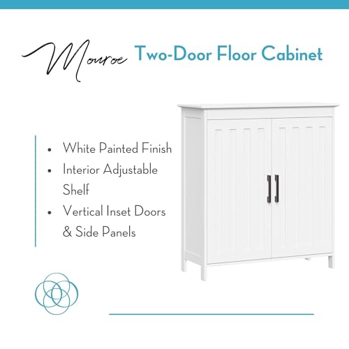 RiverRidge Monroe Two-Door Floor Storage Cabinet - Bathroom Storage Cabinet with Adjustable Shelves
