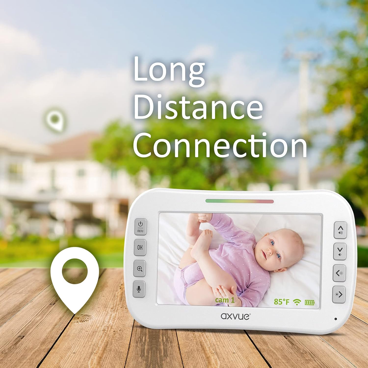 Video Baby Monitor 5 Screen, 2 Cam, Extra Long Range, Secure Wireless Technology, Built-in Auto Night Vision, Temperature Alert