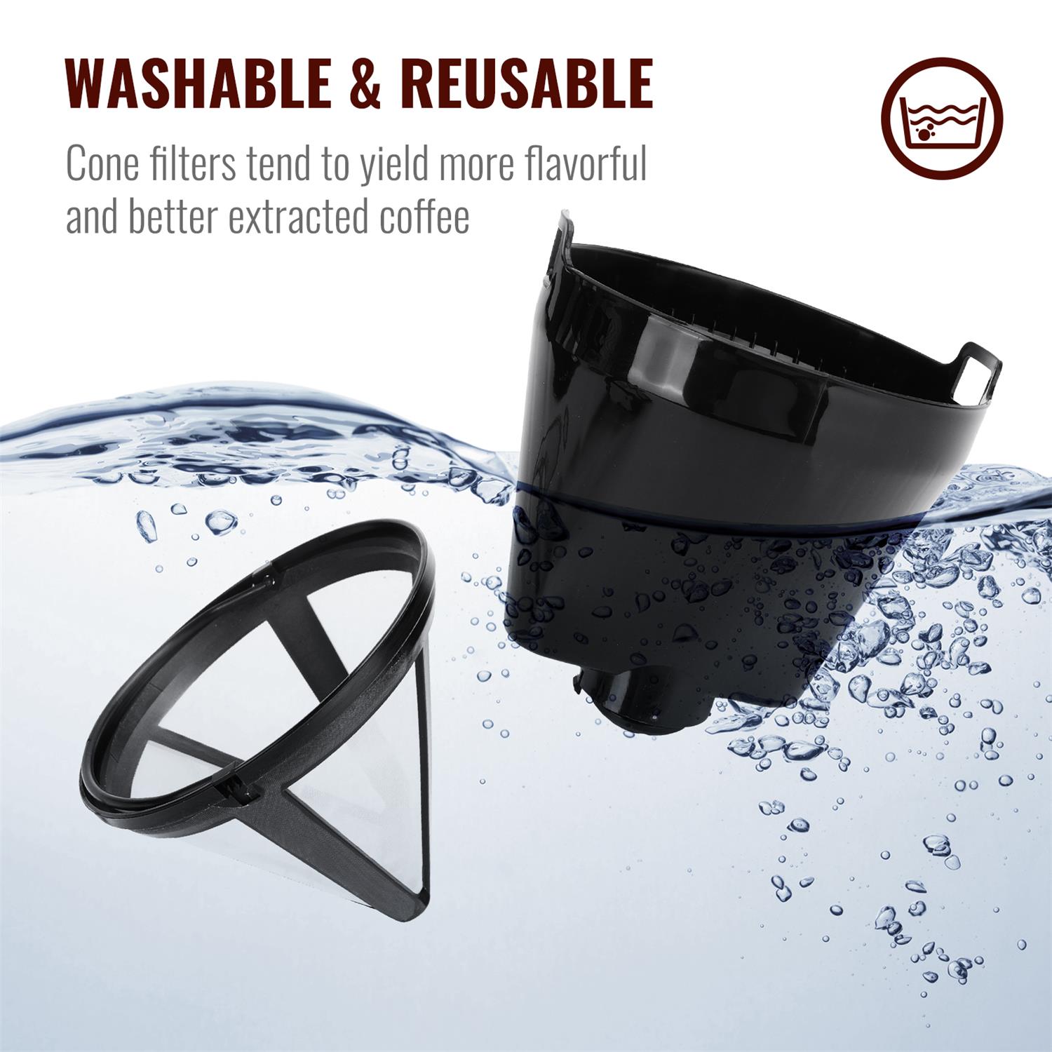 Aigostar 40oz Coffee Maker 8-10 cup, Stainless Steel Thermal Coffeemaker, Timer and Reusable Filter, Anti-Drip System