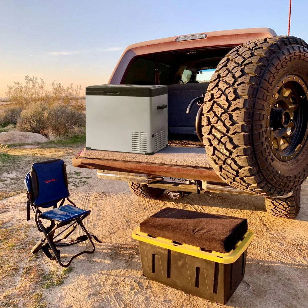 Domende 12 volt Refrigerator Freezer Compact Car Fridge 54qt Compressor Cooler for Truck,RV,Boat,Van Outdoor and Home use 12/24V DC and 100-240 AC