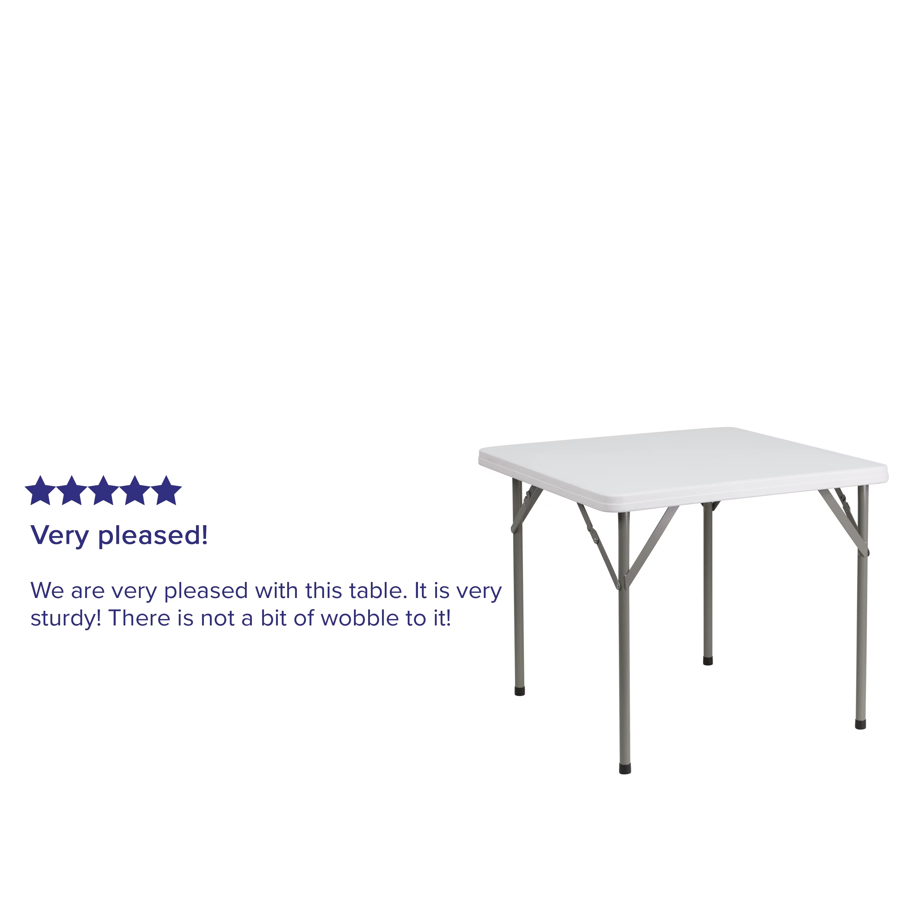 Flash Furniture Elon 2.85-Foot Square Granite White Plastic Folding Table - Set of 5