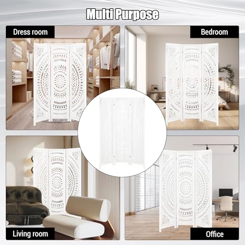 5.6FT Tall Room Divider,Japanese Room Divider 6 Panel Shoji Screen Room Dividers