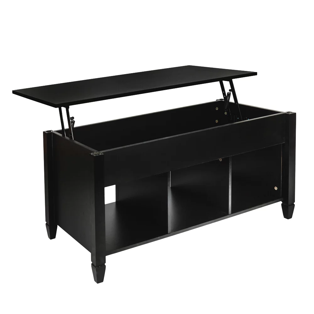 Veryke Lift Top Coffee Table, Coffee Table with Hidden Storage Compartment & Shelf, Solid Wood Storage Coffee Table for Living Room, Dining Room