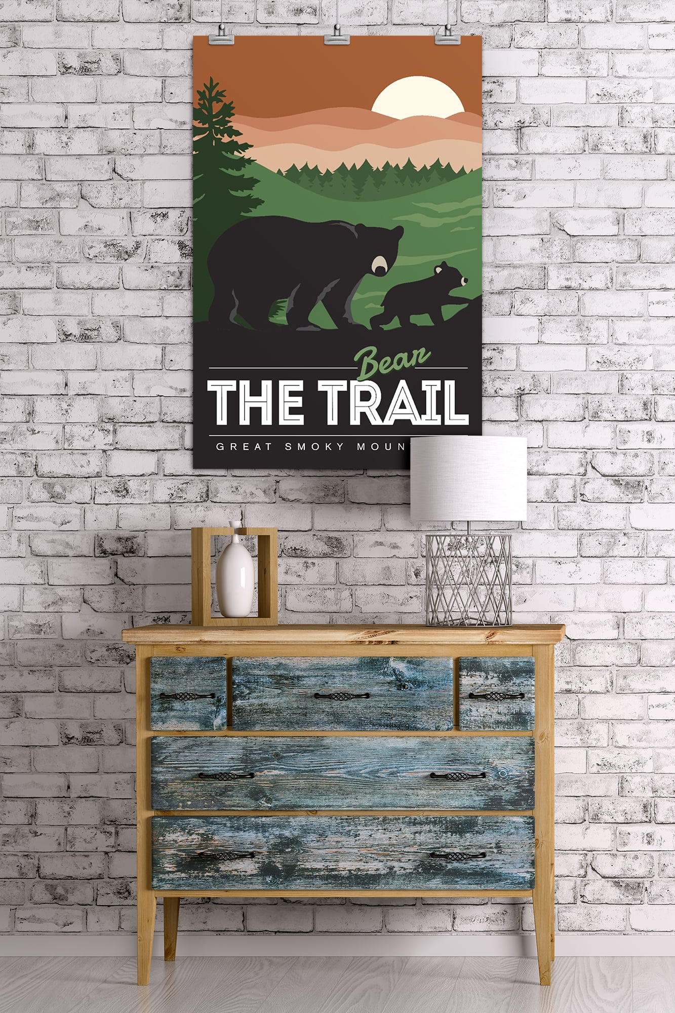 Great Smoky Mountains, Tennessee, Bear the Trail (24x36 Giclee Gallery Art Print, Vivid Textured Wall Decor)