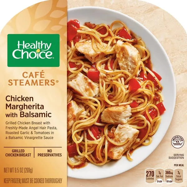 Healthy Choice Frozen Meals Variety Pack - Healthy Choice Sesame Chicken - Spicy Chicken General Tso's - Chicken Margherita with Balsamic