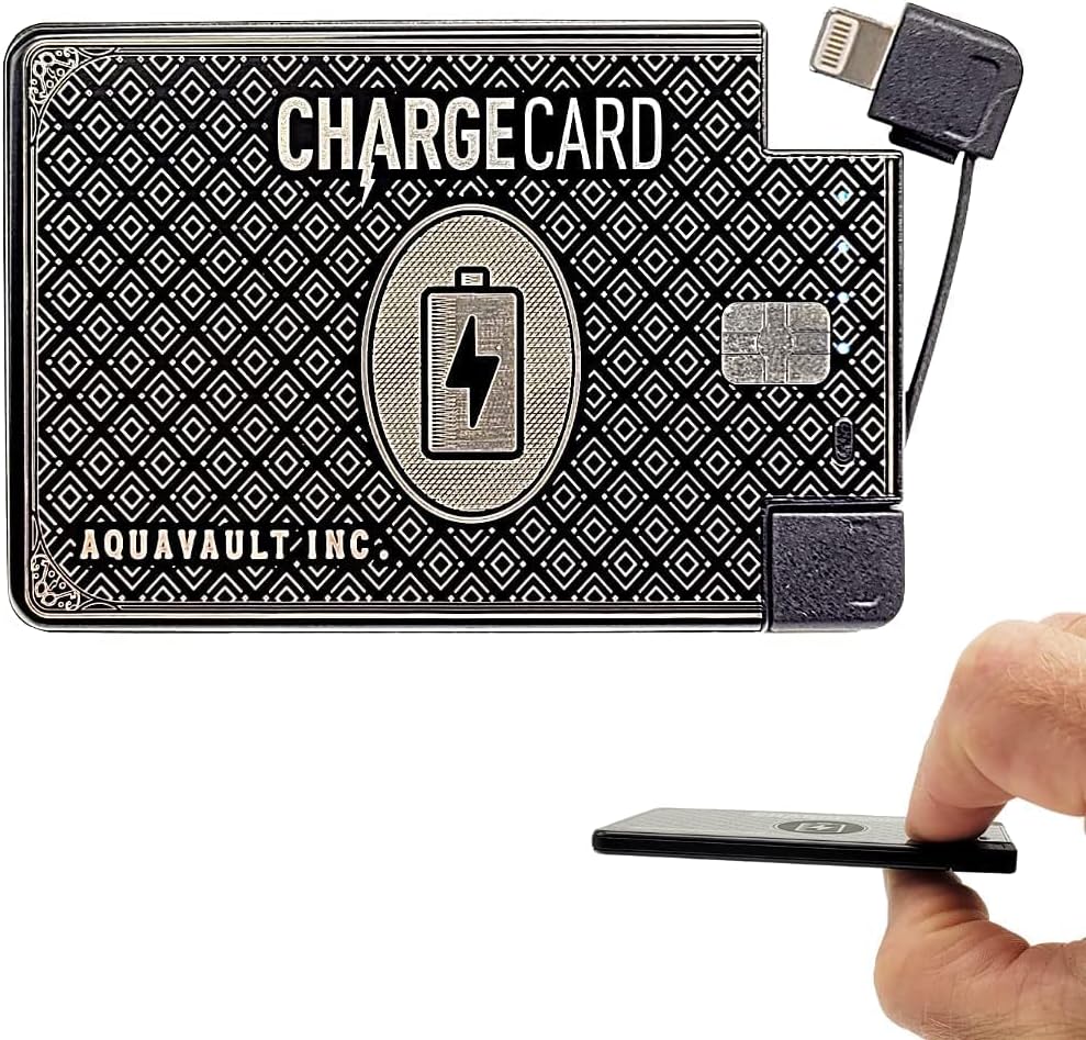 ChargeCard. Ultra-Thin Credit Card Sized Portable Charger & Battery Bank. (2300mAh/ 1.5A Fast Charge). External Battery Phone Charger That has