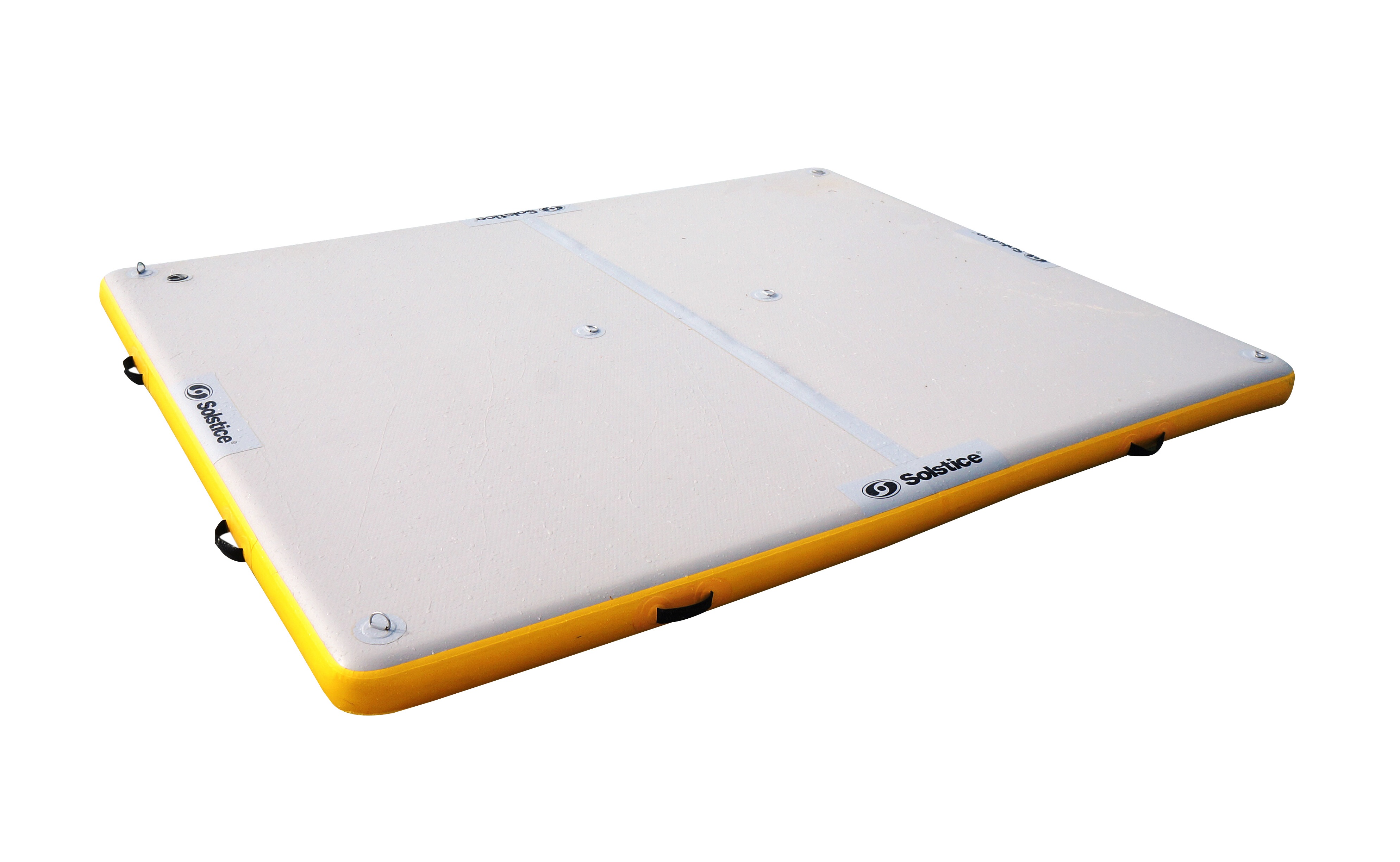 8-FT Inflatable White and Yellow Private Solstice Drop Stitch Lake Dock