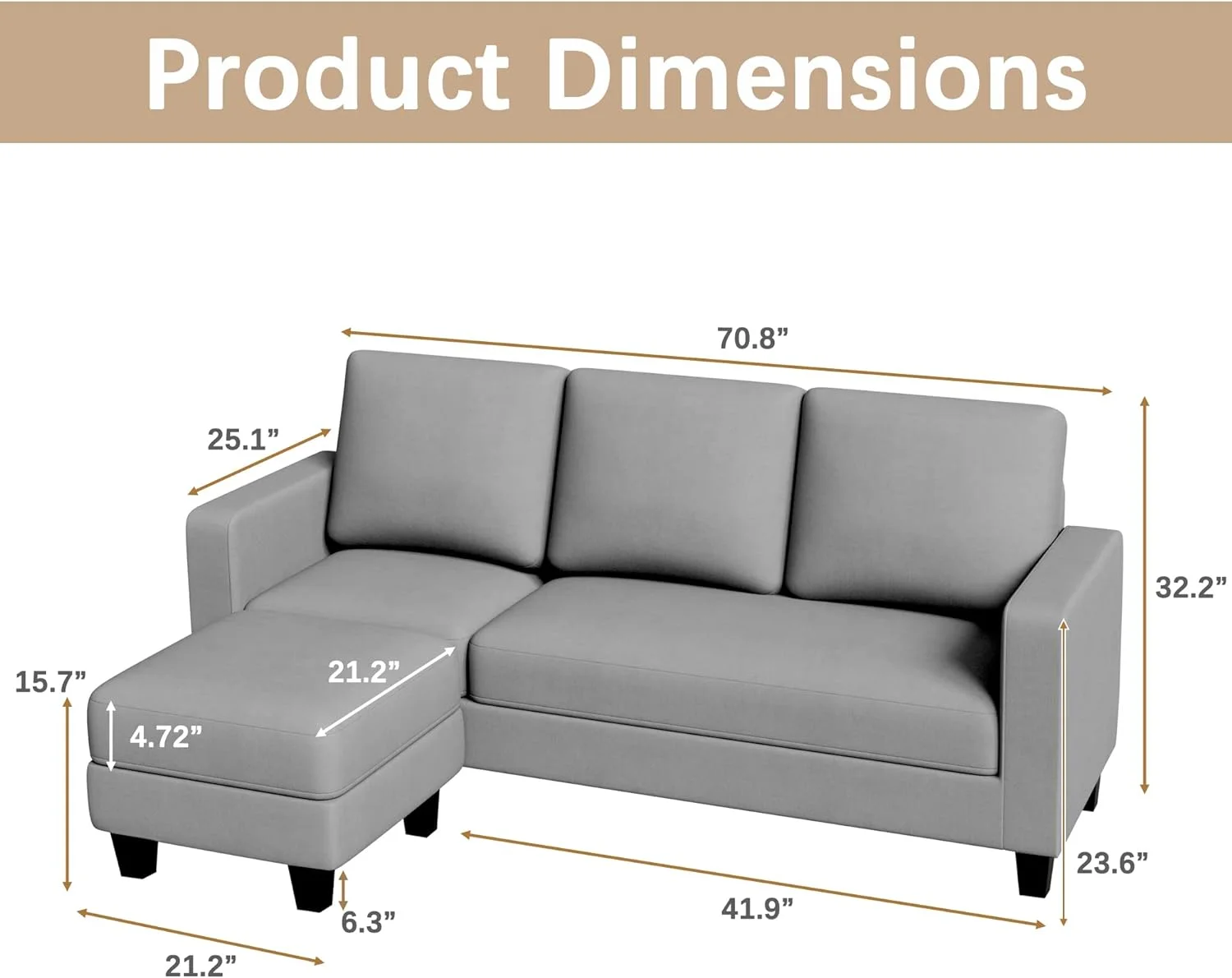 Convertible Sectional Sofa Couch