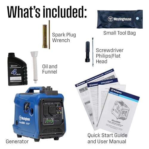Westinghouse 2800 Peak Watt Super Quiet & Lightweight Portable Inverter Generator, Gas Powered, Parallel Capable, Long Run Time