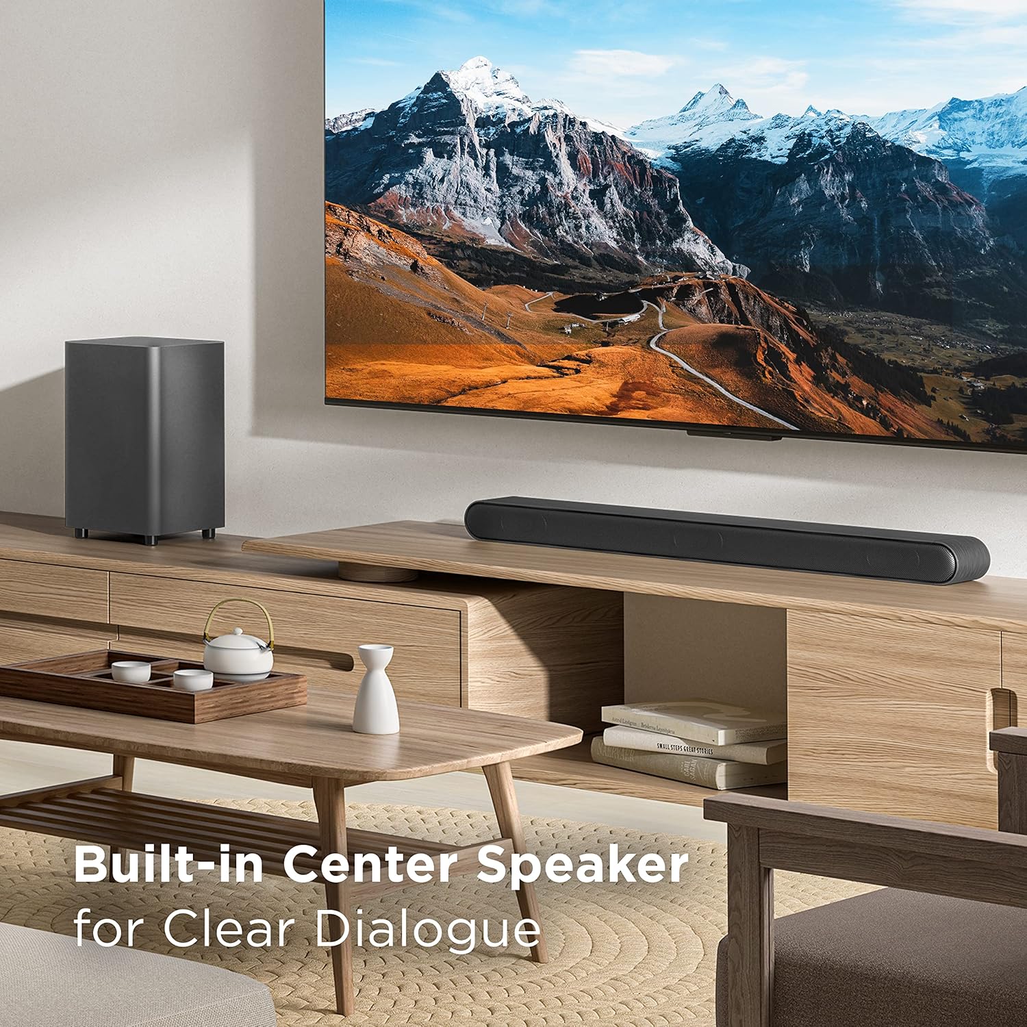 TCL 5.1ch Sound Bar with Wireless Subwoofer (S4510, 2023 - Model), Built-in Center Channel, 2 Rear Surround Sound Speakers, Dolby Audio