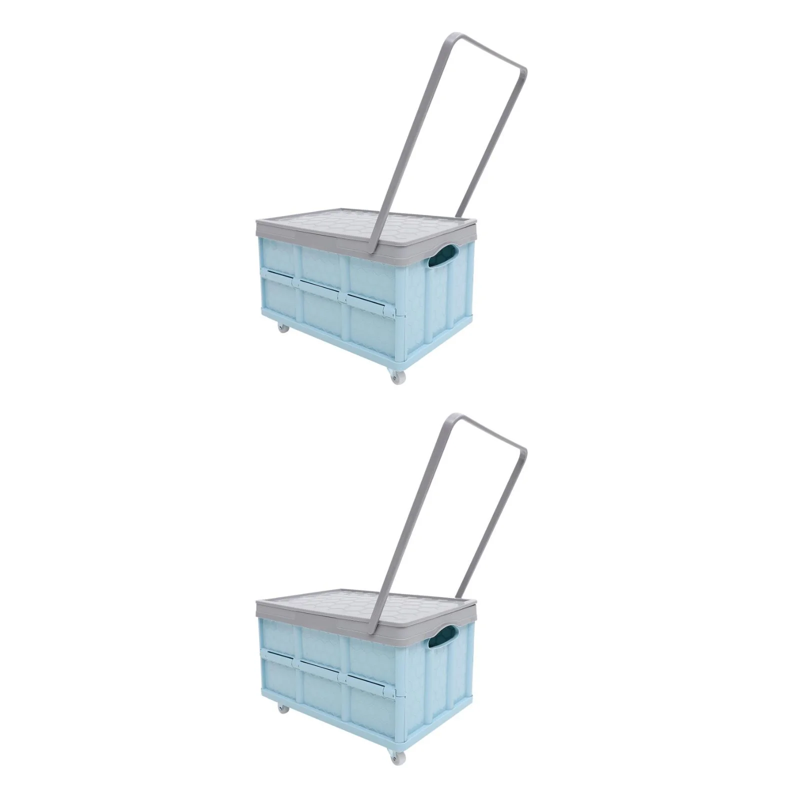 2 Count 60 Gallon Storage Container Garbage Can Trunk Shopping Blue