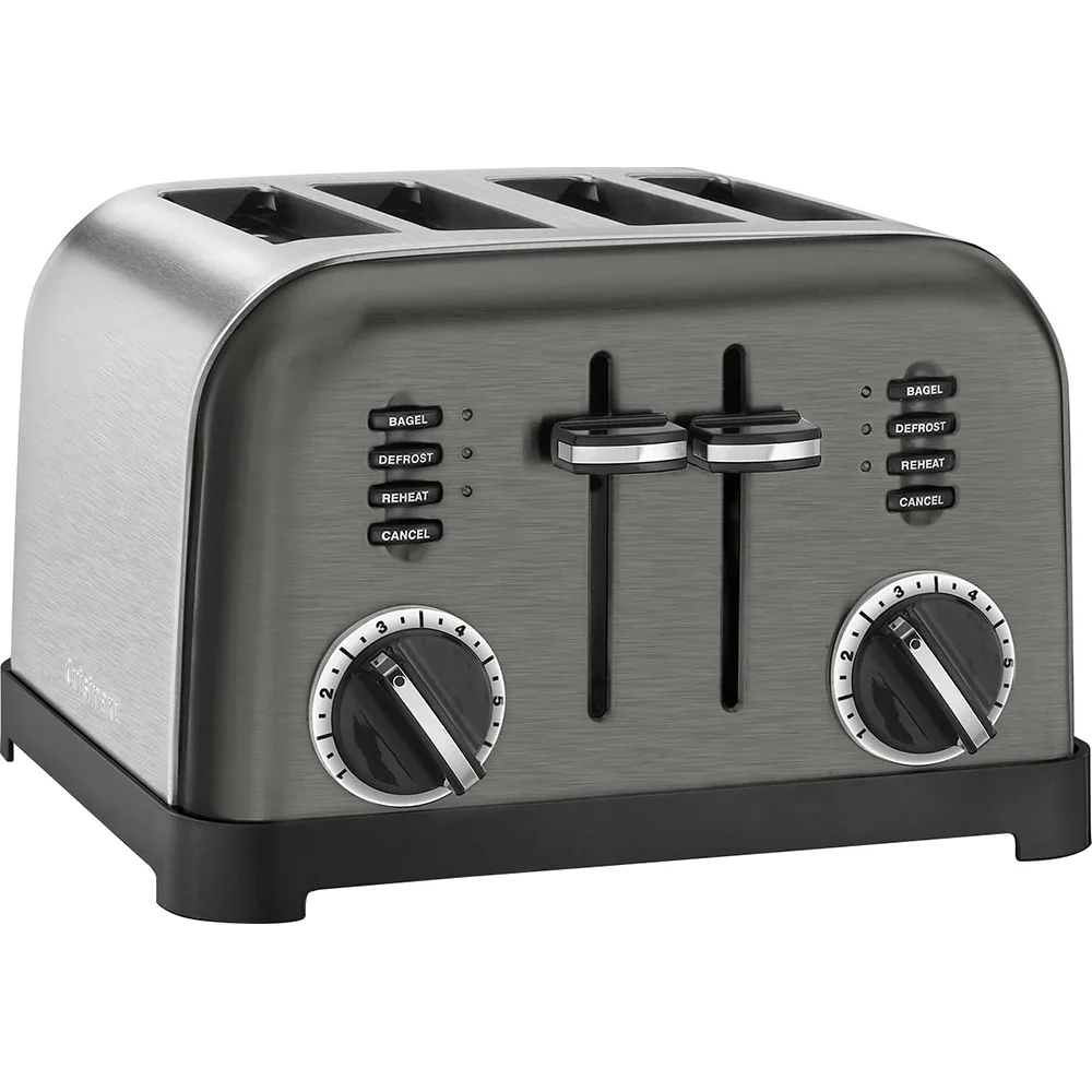 Cuisinart CPT-180BKS 4-Slice Metal Classic Toaster Black/Stainless Bundle with 1 Year Extended Protection Plan