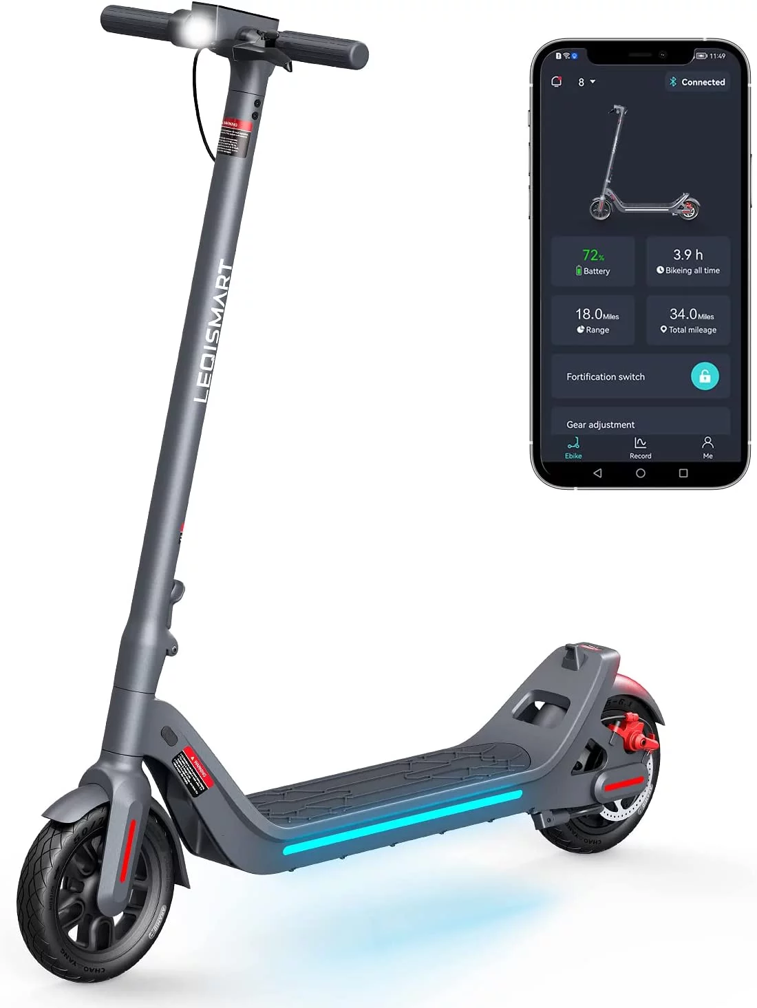 LEQISMART Electric Scooter, Electric Scooter for Adults with 9" Solid Tires & 350W Motor,Dual Brakes, Foldable Electric Scooter