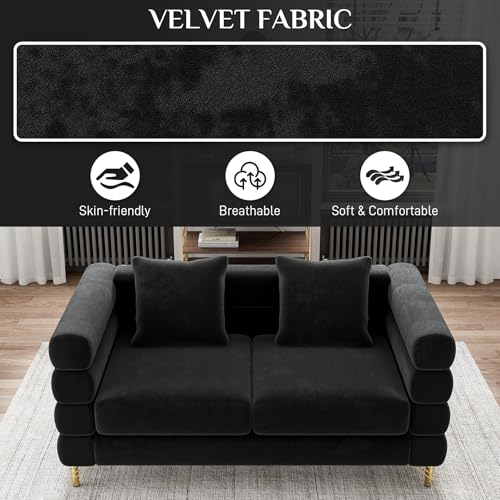 Cloud Couch for Living Room, 79" Modern Overstuffed Deep Seat Boucle Sherpa 3 Seater Sofa with 3 Pillows