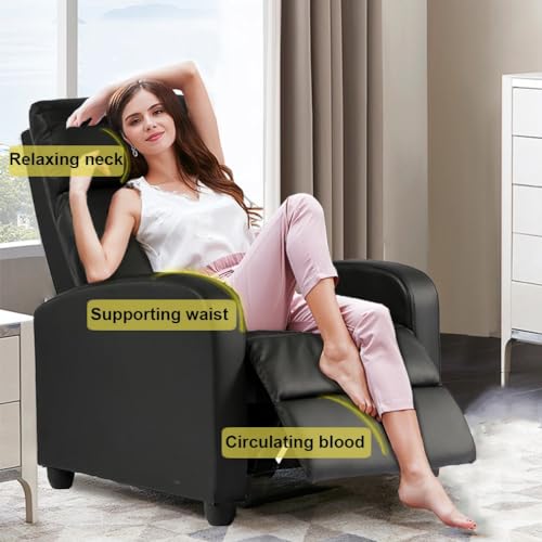 BestMassage | Recliner Chair | with 2 Point Massage Function | Black | with Lumbar Support, Adjustable Push Back, Wide Armrests