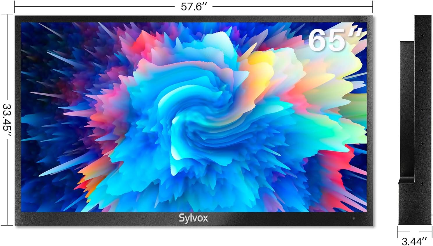 SYLVOX Outdoor TV with Soundbar & TV Cover, 4K QLED Outdoor TV 65" 2000 Nits Full Sun