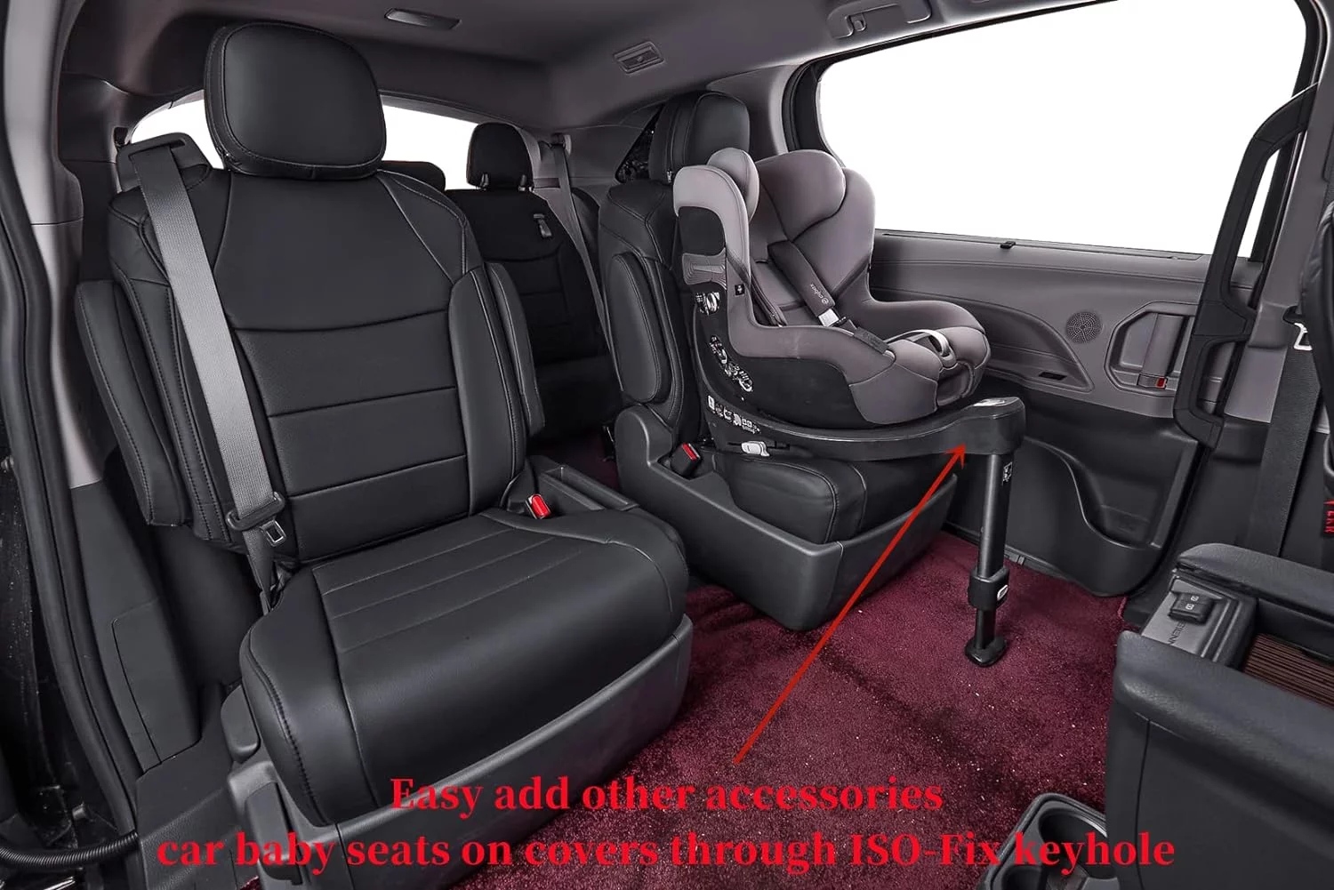 Coverdream Custom Fit Sienna Seat Covers for Toyota Sienna LE & XLE(8 Seats) 2021 2022 2023 - Three Row