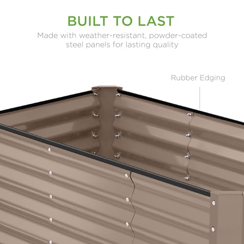 Best Choice Products 8x4x2ft Outdoor Metal Raised Garden Bed, Deep Root Planter Box for Vegetables, Flowers, Herbs