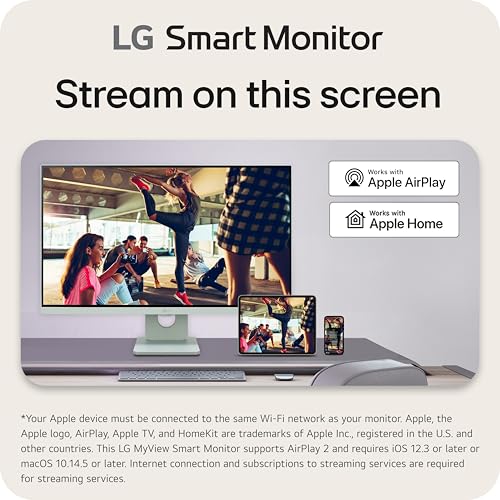 LG 27SR50F-W Smart Monitor 27-Inch FHD (1920x1080) IPS Display, webOS 23, HDR 10, x2 Built-in Speakers, AirPlay 2, Screen Share, Bluetooth, ThinQ App