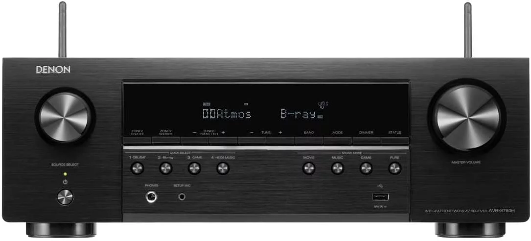 Restored Denon 7.2 Home Theater AV 8K Ultra HD 4K/120, HEOS Bluetooth Apple Airplay 2 (Refurbished)