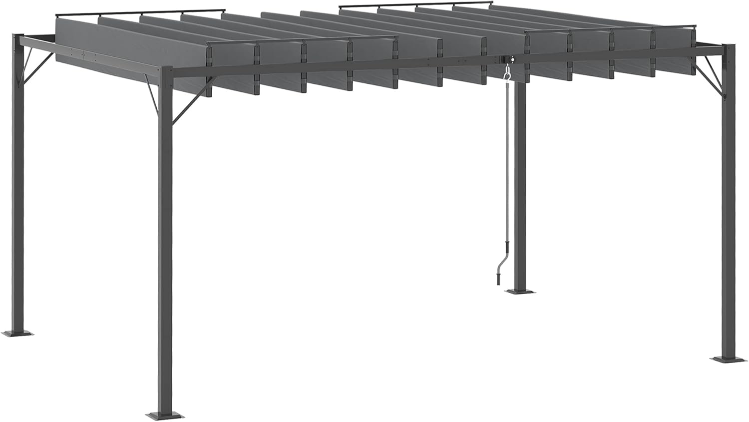 Outsunny 10' x 10' Outdoor Louvered Pergola Patio Aluminum Gazebo Canopy with Adjustable Roof Sun Shade for Party, Lawn, Garden, Grey