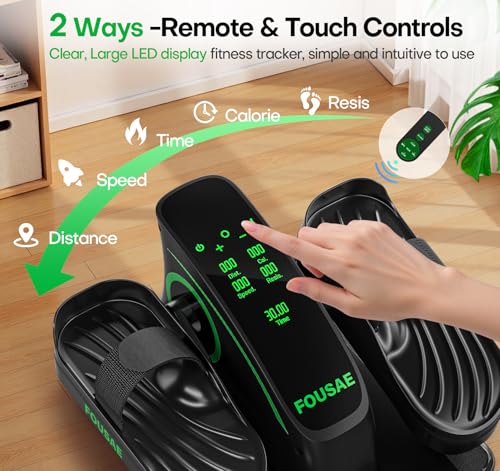 Under Desk Elliptical, Upgraded 6 Adjustable Resistance &15 Speeds Leg Exerciser While Sitting for Seniors with Forward & Reverse Direction