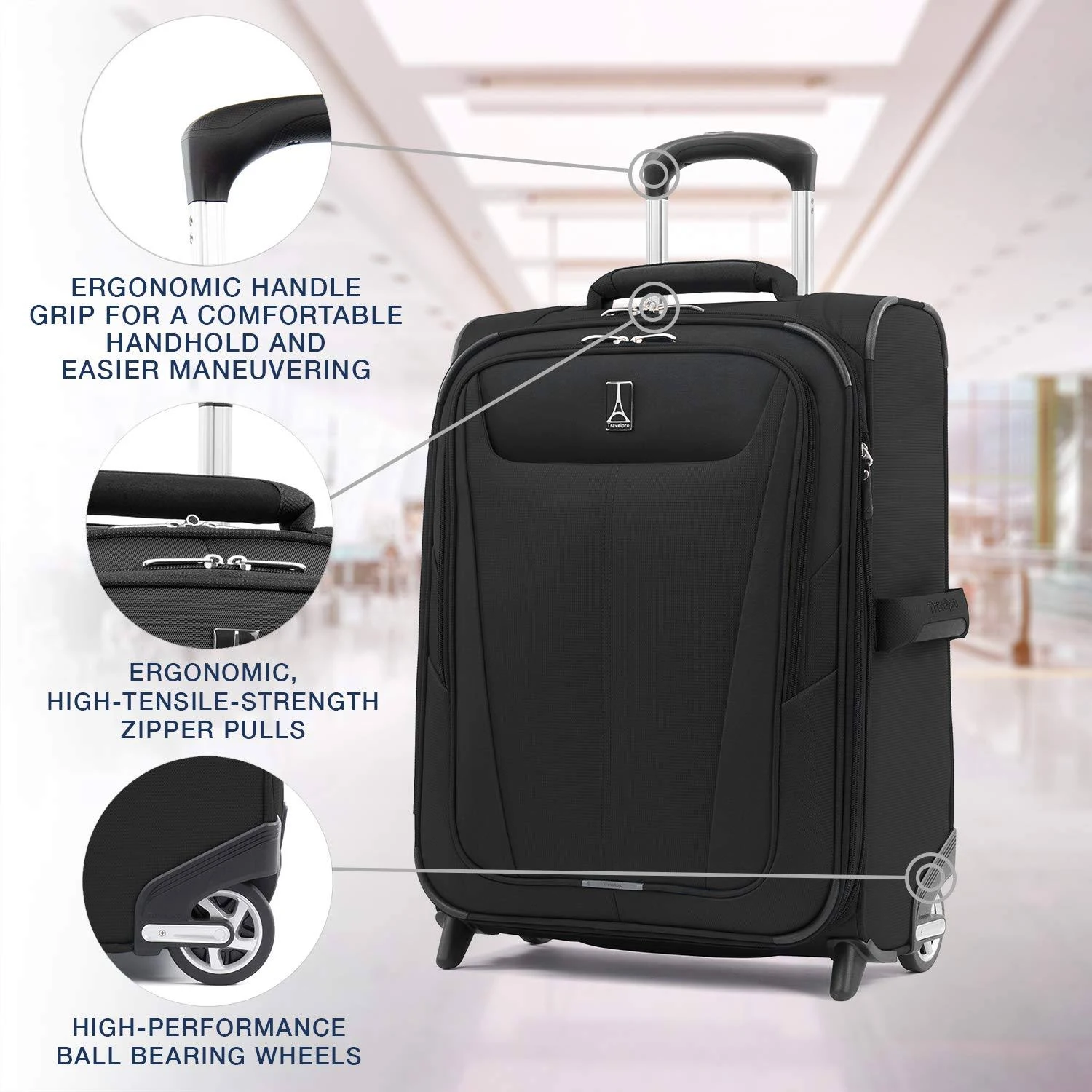 Travelpro Maxlite 5 International Expandable Carry-On Rollaboard Black