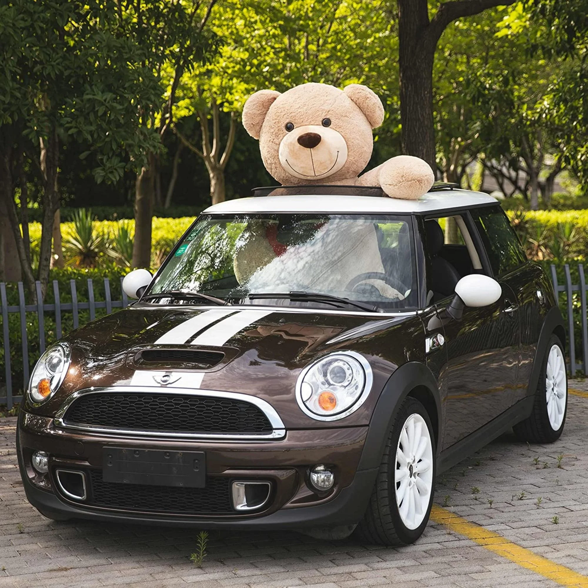 MorisMos Brown Giant Teddy Bear 6ft Stuffed Animal "I Love You" Red Heart Jumbo Human Size Teddy Bear