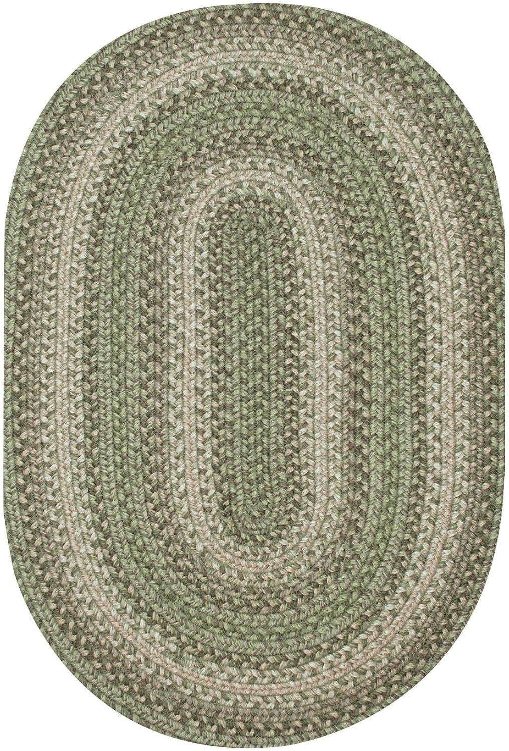 Homespice Grassland Jute Green 4x6' Braided Rugs Oval Rugs for Living Room, Bedroom Rug and Dining Room. Pet Friendly. Decor Styles- Farmhouse Rug
