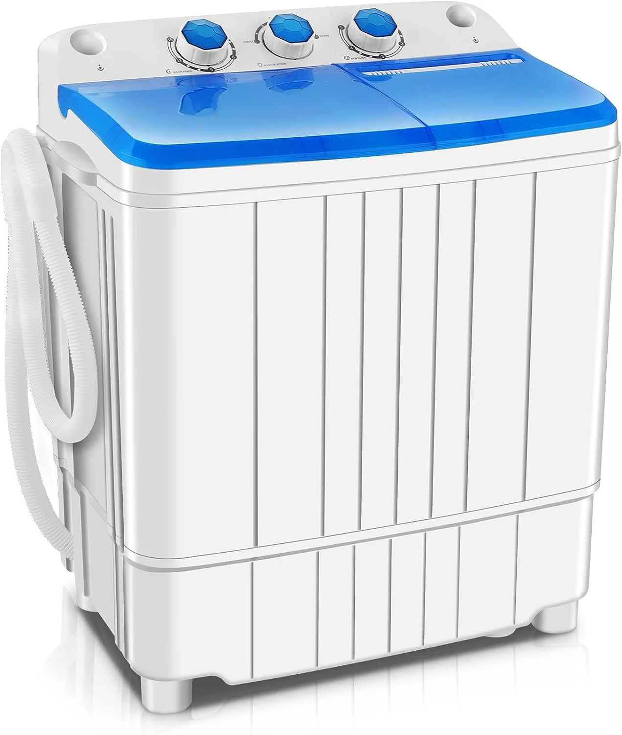 Qhomic Mini Washing Machine, 11lbs Washer & 6.6lbs Spin Dryer Combo Washing Machine, Compact Washer Machine with Drain Pump&Time for dorm, RV's