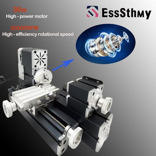 Mini Metal Lathe Machine, 36W 20000 RPM, Benchtop Lathe for Woodworking DIY,Crafting Wood & Soft Metal